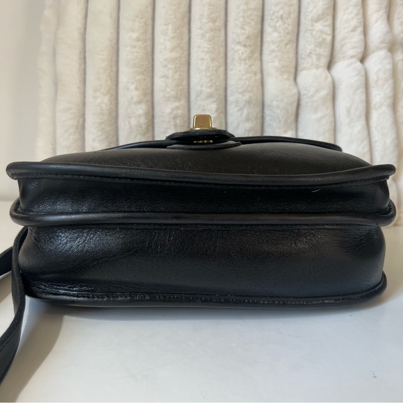 VTG Coach 90’s Prairie #9954 Turnlock Crossbody Black Leather Bag Purse - Picture 13 of 15